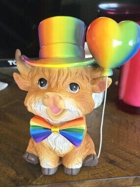 PRIDE Resin 7" Figure Rainbow Tophat Balloon Bow Tie